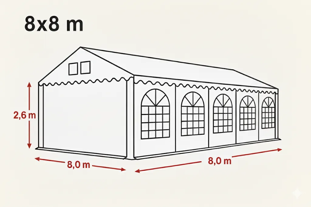 Partyzelt 8 x 8 Meter mieten Zeltvermietung in Mosbach und Umgebung